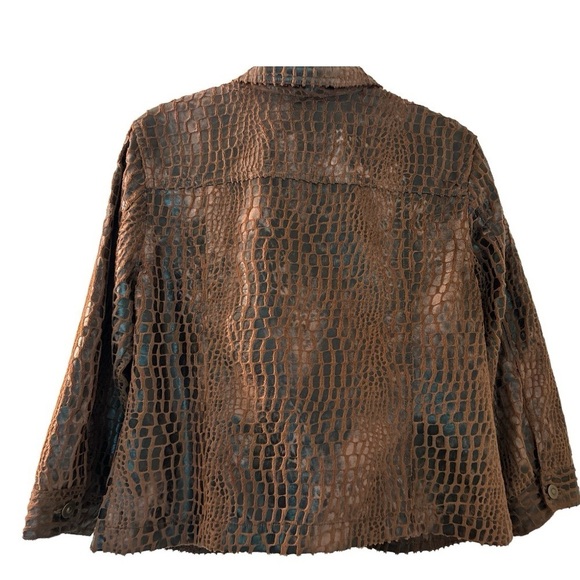 RUBY RD jacket, black and brown faux leather and suede. Animal print. Fu… - Picture 5 of 6